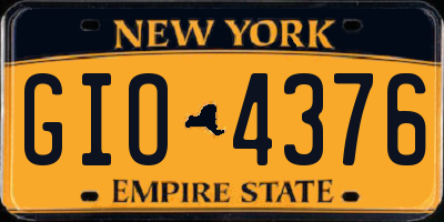NY license plate GIO4376