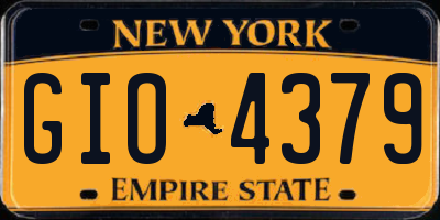NY license plate GIO4379