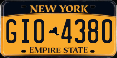 NY license plate GIO4380