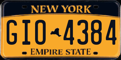 NY license plate GIO4384