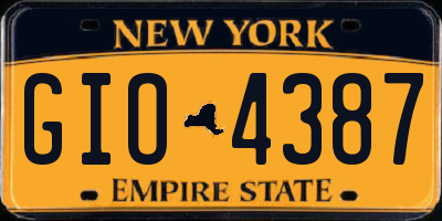 NY license plate GIO4387