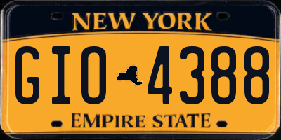 NY license plate GIO4388