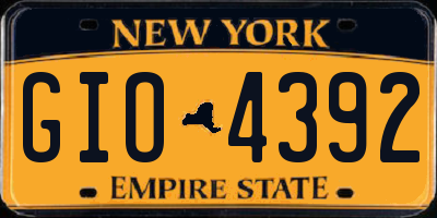 NY license plate GIO4392