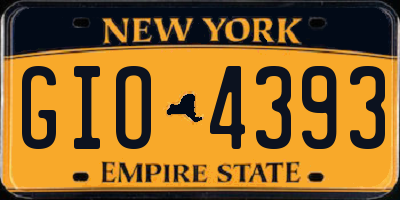 NY license plate GIO4393
