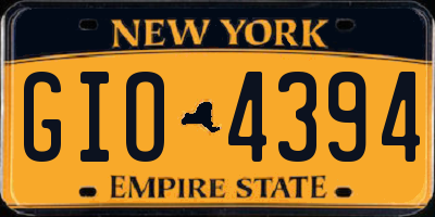 NY license plate GIO4394