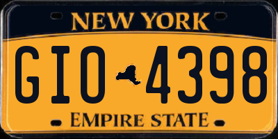 NY license plate GIO4398