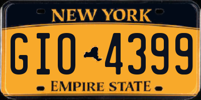 NY license plate GIO4399
