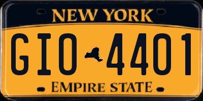 NY license plate GIO4401
