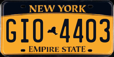 NY license plate GIO4403