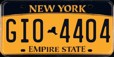 NY license plate GIO4404