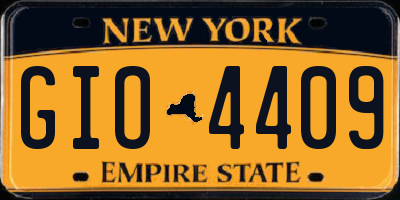 NY license plate GIO4409