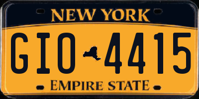 NY license plate GIO4415