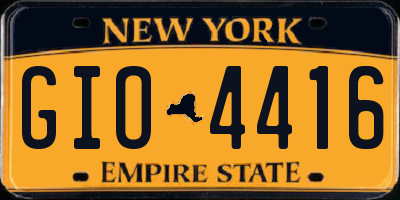 NY license plate GIO4416