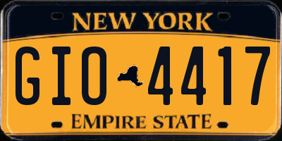 NY license plate GIO4417
