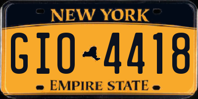 NY license plate GIO4418