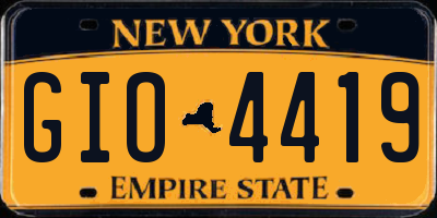 NY license plate GIO4419