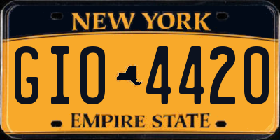 NY license plate GIO4420