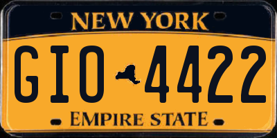 NY license plate GIO4422
