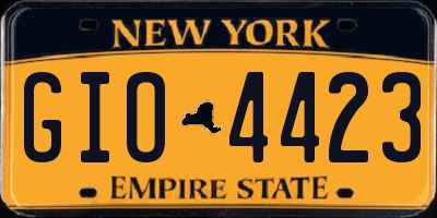 NY license plate GIO4423
