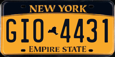 NY license plate GIO4431