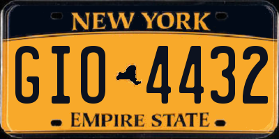 NY license plate GIO4432