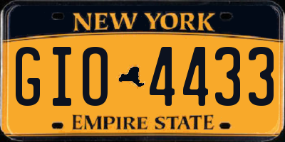 NY license plate GIO4433