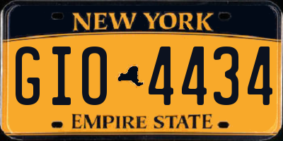 NY license plate GIO4434