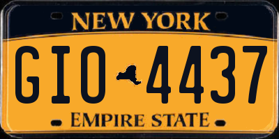 NY license plate GIO4437