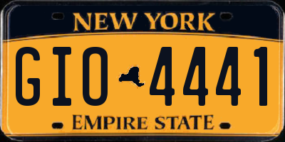 NY license plate GIO4441