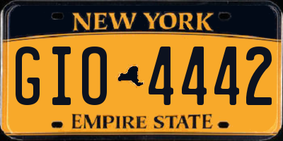 NY license plate GIO4442