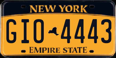 NY license plate GIO4443