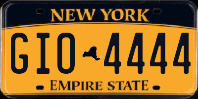 NY license plate GIO4444