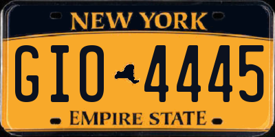 NY license plate GIO4445