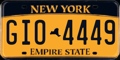NY license plate GIO4449