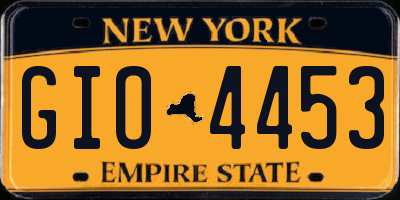 NY license plate GIO4453