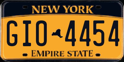 NY license plate GIO4454