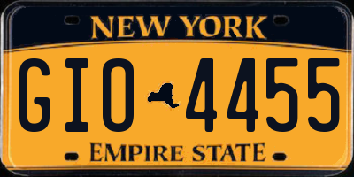 NY license plate GIO4455
