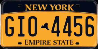 NY license plate GIO4456