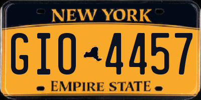 NY license plate GIO4457