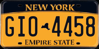 NY license plate GIO4458