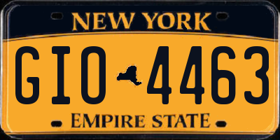 NY license plate GIO4463