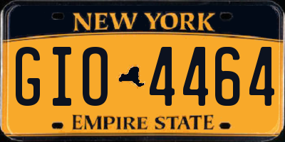 NY license plate GIO4464