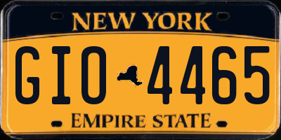 NY license plate GIO4465