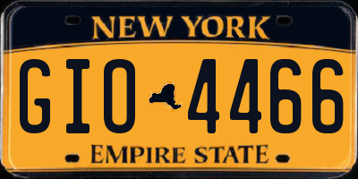 NY license plate GIO4466