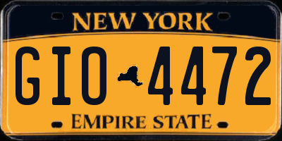 NY license plate GIO4472