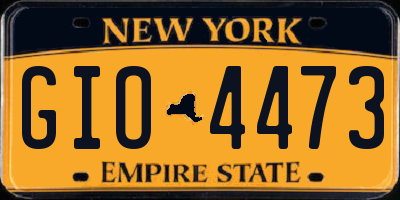 NY license plate GIO4473