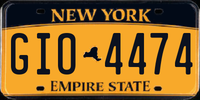 NY license plate GIO4474