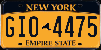 NY license plate GIO4475