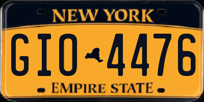 NY license plate GIO4476