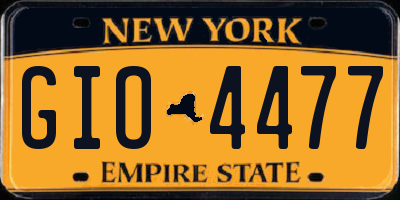 NY license plate GIO4477
